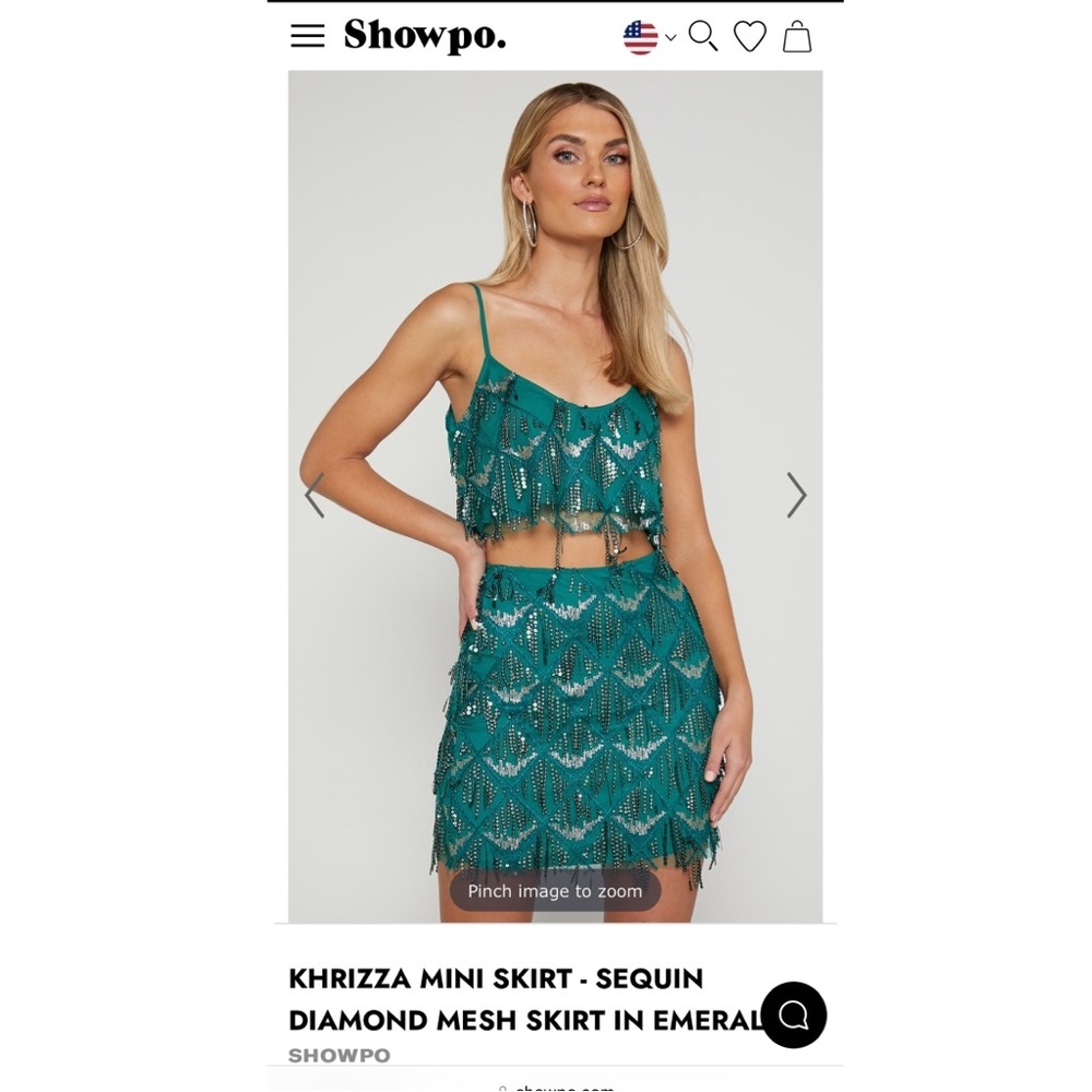 Showpo Khrizza Skirt in Emerald - Size 4 (Small) - Perfect for Eras Tour - NWT